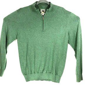L.L. Bean Cotton Cashmere Mens Large 1/4 Zip Green